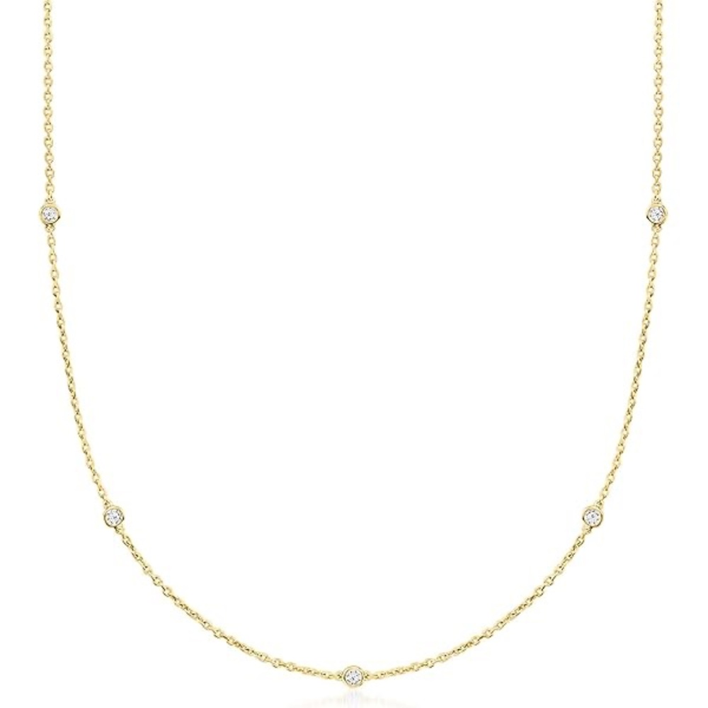 CHARLES & COLVARD 1 CTW Lab Grown Diamond 18in Station Necklace 14K Yellow Gold